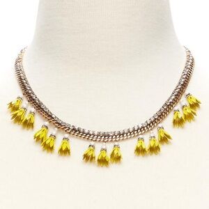 Banana Republic Yellow Floral Bell Statement Necklace